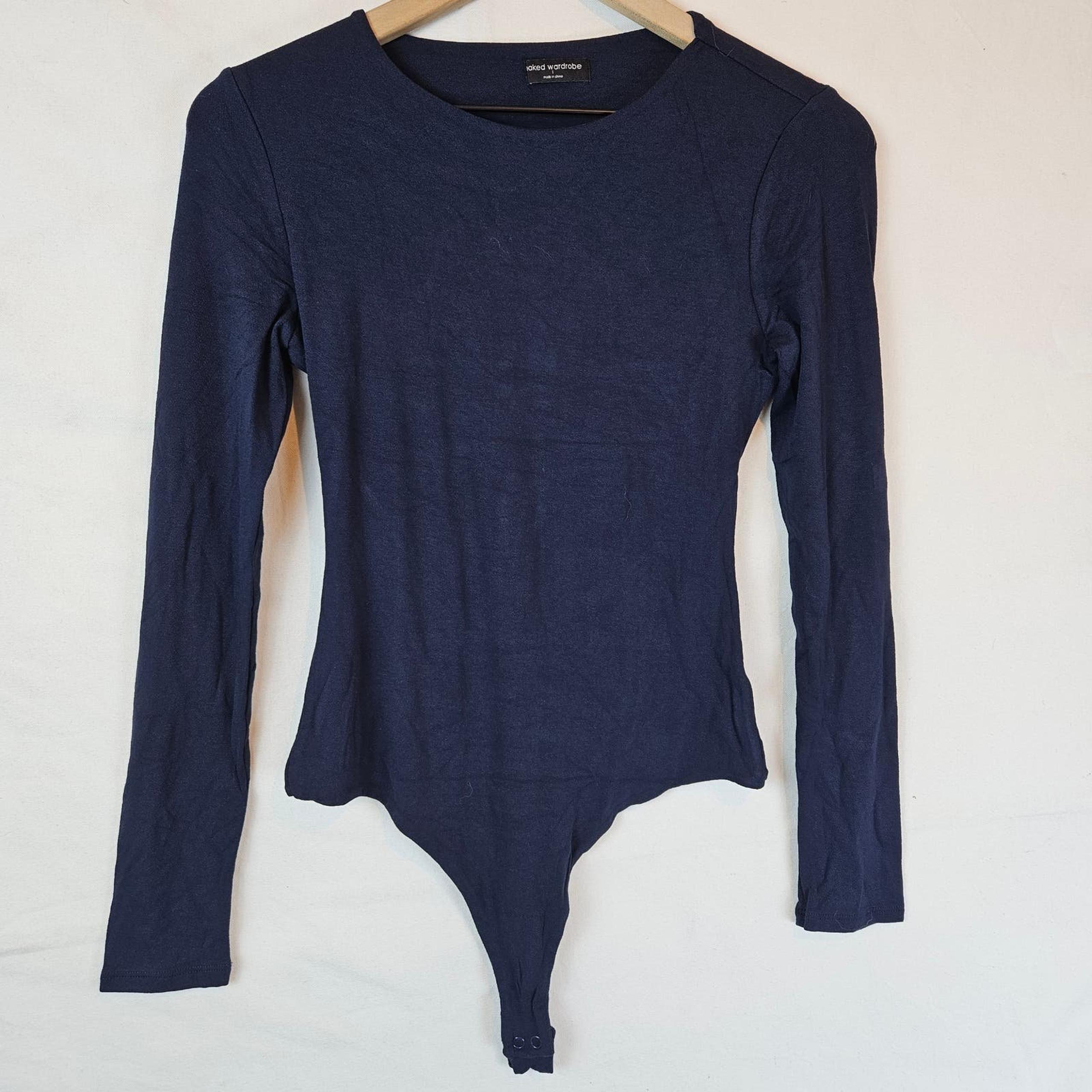 Naked Wardrobe Back it Up bodysuit, navy, Size L
