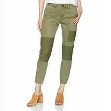 NYDJ SKINNY CHINO OLIVE GREEN SATEEN DENIM SZ 12