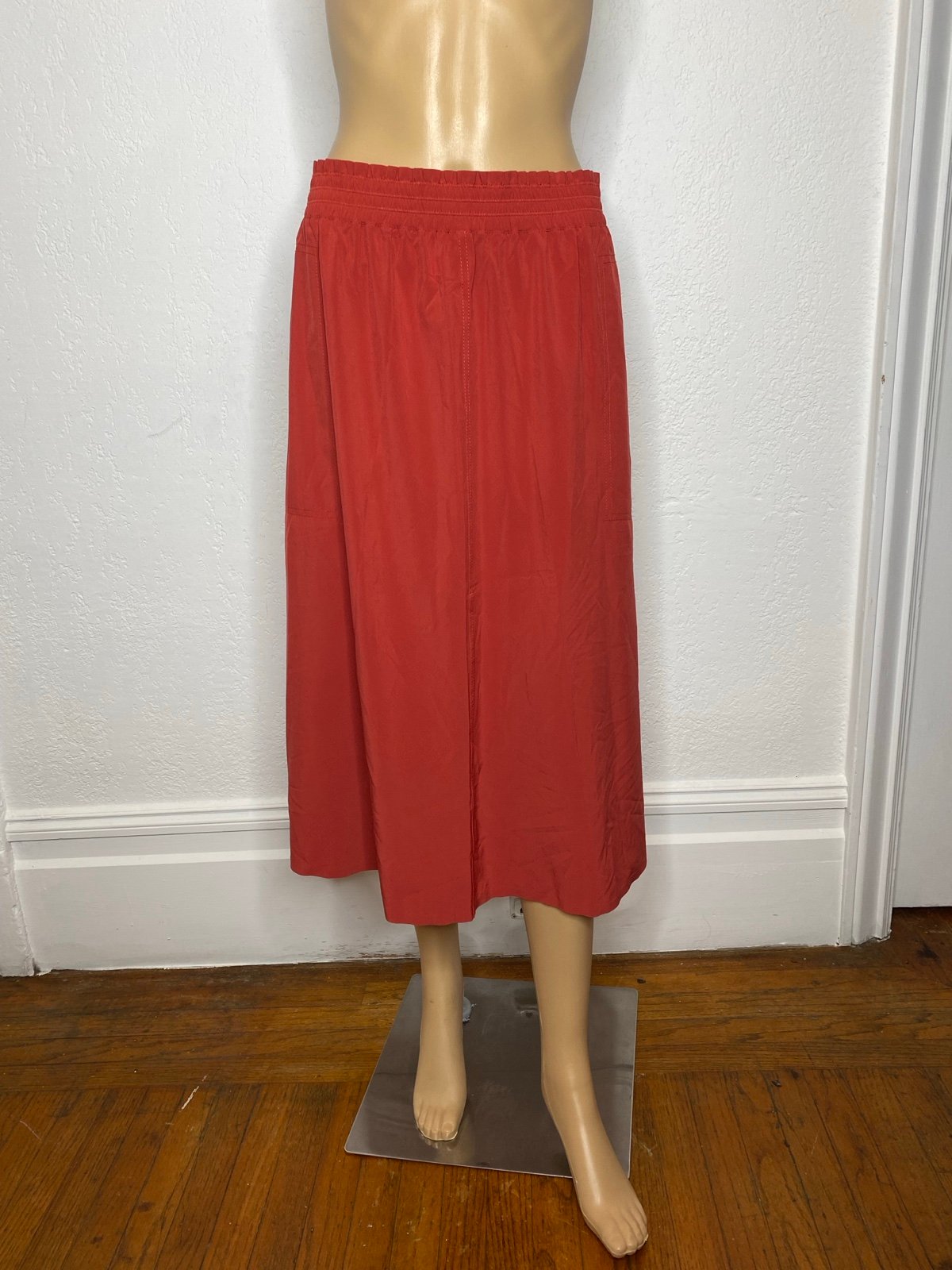 Athleta Jupe Savannah Skirt Midi Currant Red Pull On Stretch Pockets Size 2X NWT