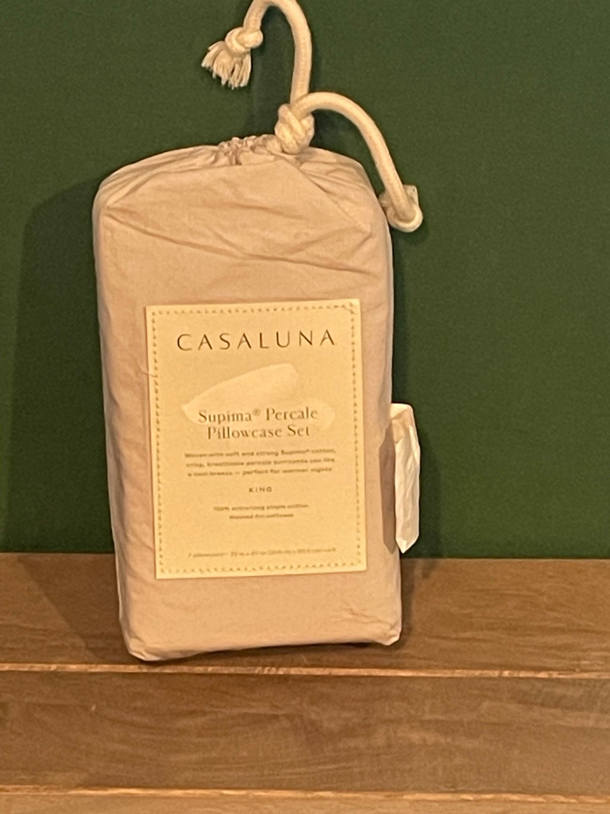 Casaluna Supima Percale King Pillowcase Set of 2