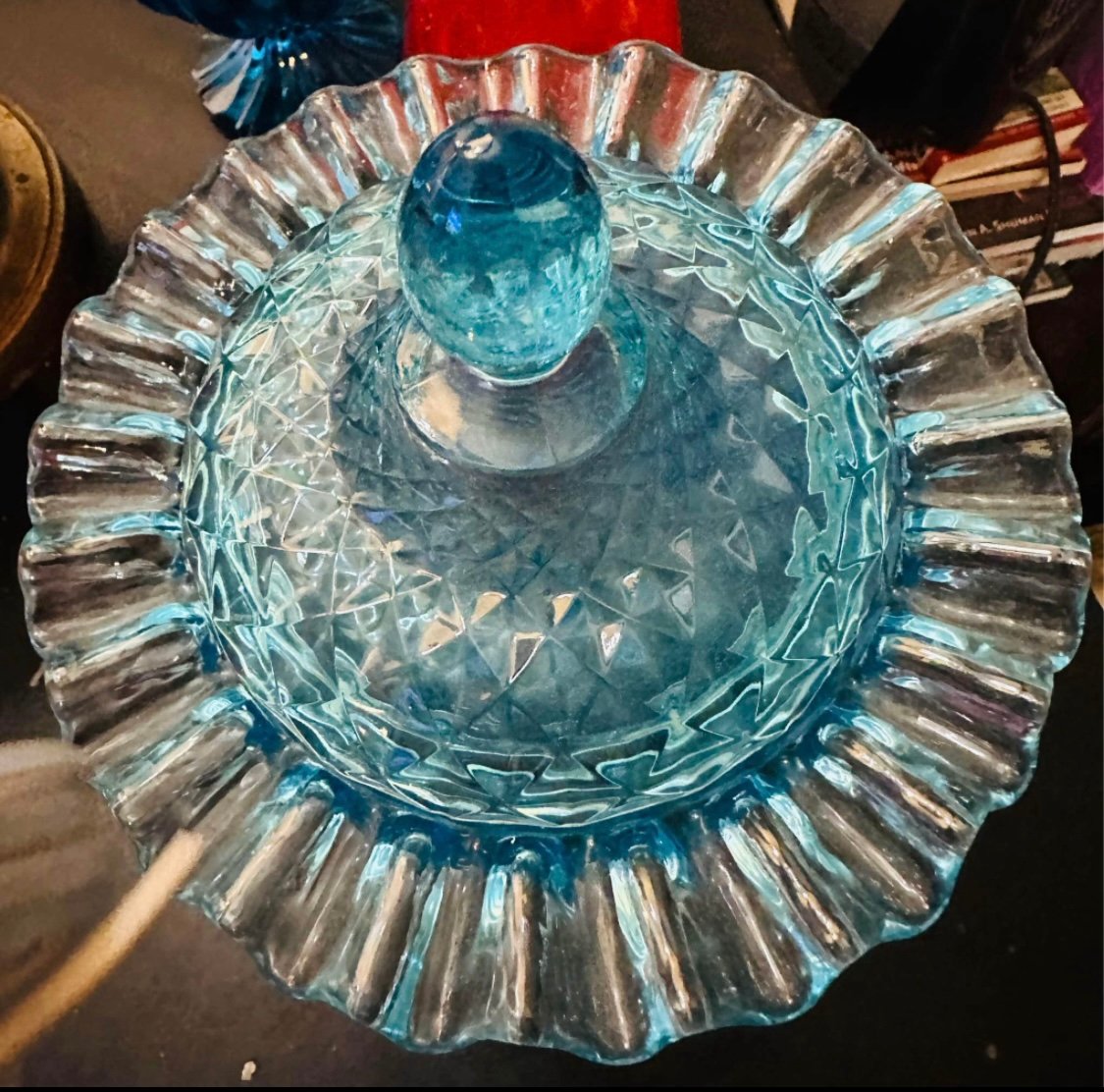 Viking Glass Vintage Yesteryear Covered Candy Dish!