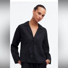 Madewell Women’s Black Resort Long-Sleeve Shirt. -Size XL