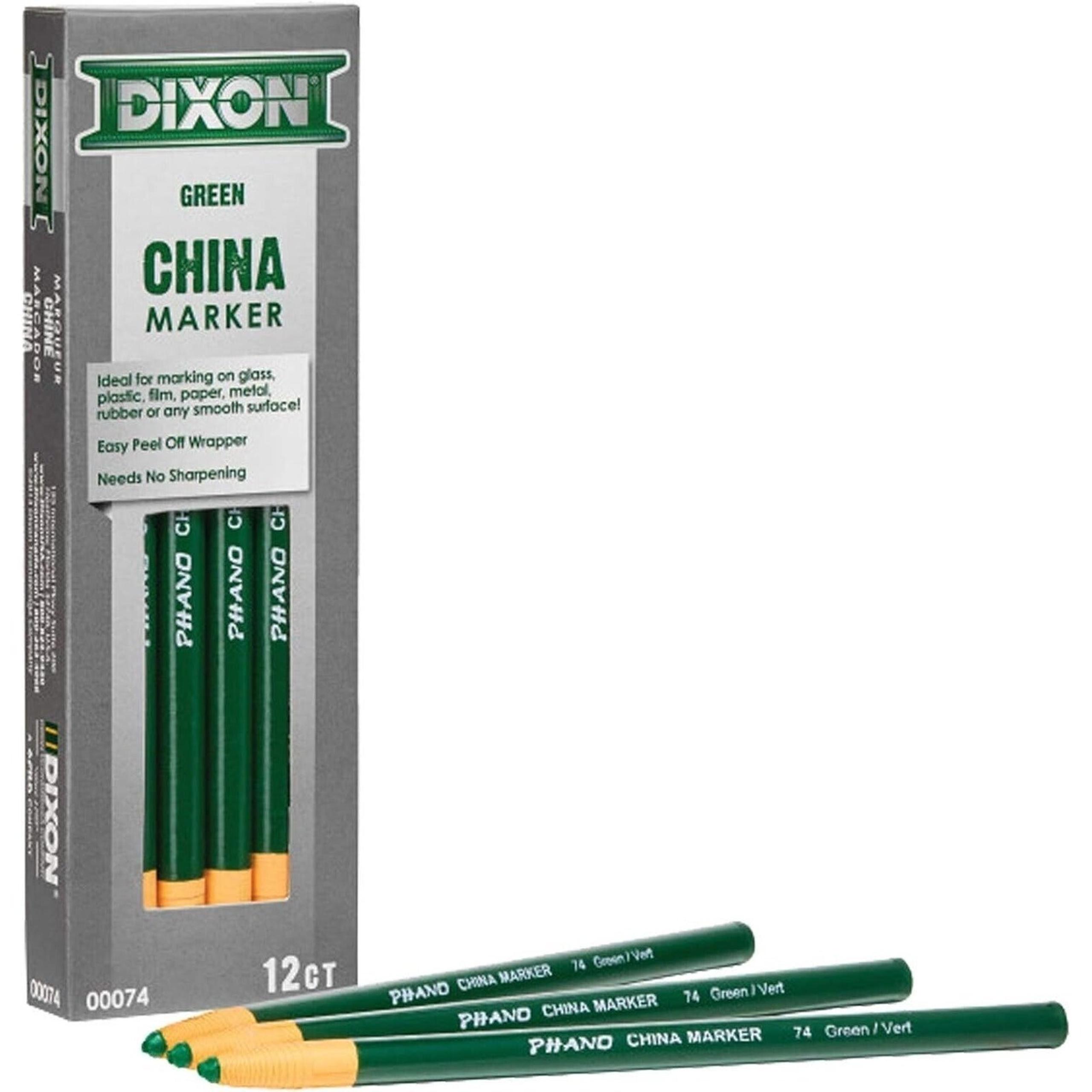 Dixon Phano Bold Tip China Markers Green Dozen (00074) X00074