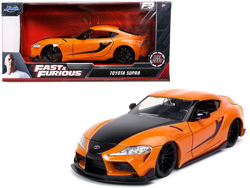 Toyota Supra Orange with Black Stripes Fast & Furious 9 F9 (2021) Movie 1/24 D