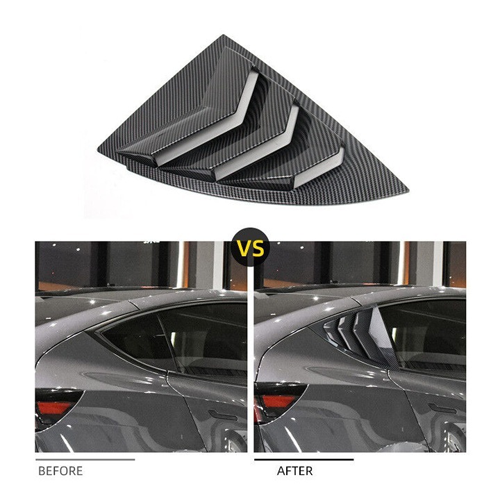 NEW TESLA MODEL Y 2020-2024 Carbon Fiber Look Side Vent Window Quarter Louver