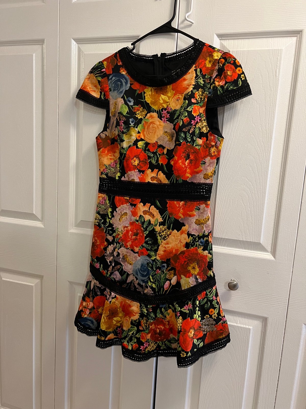 美品 alice+olivia ポピージャカード コンボワンピースドレス 花柄