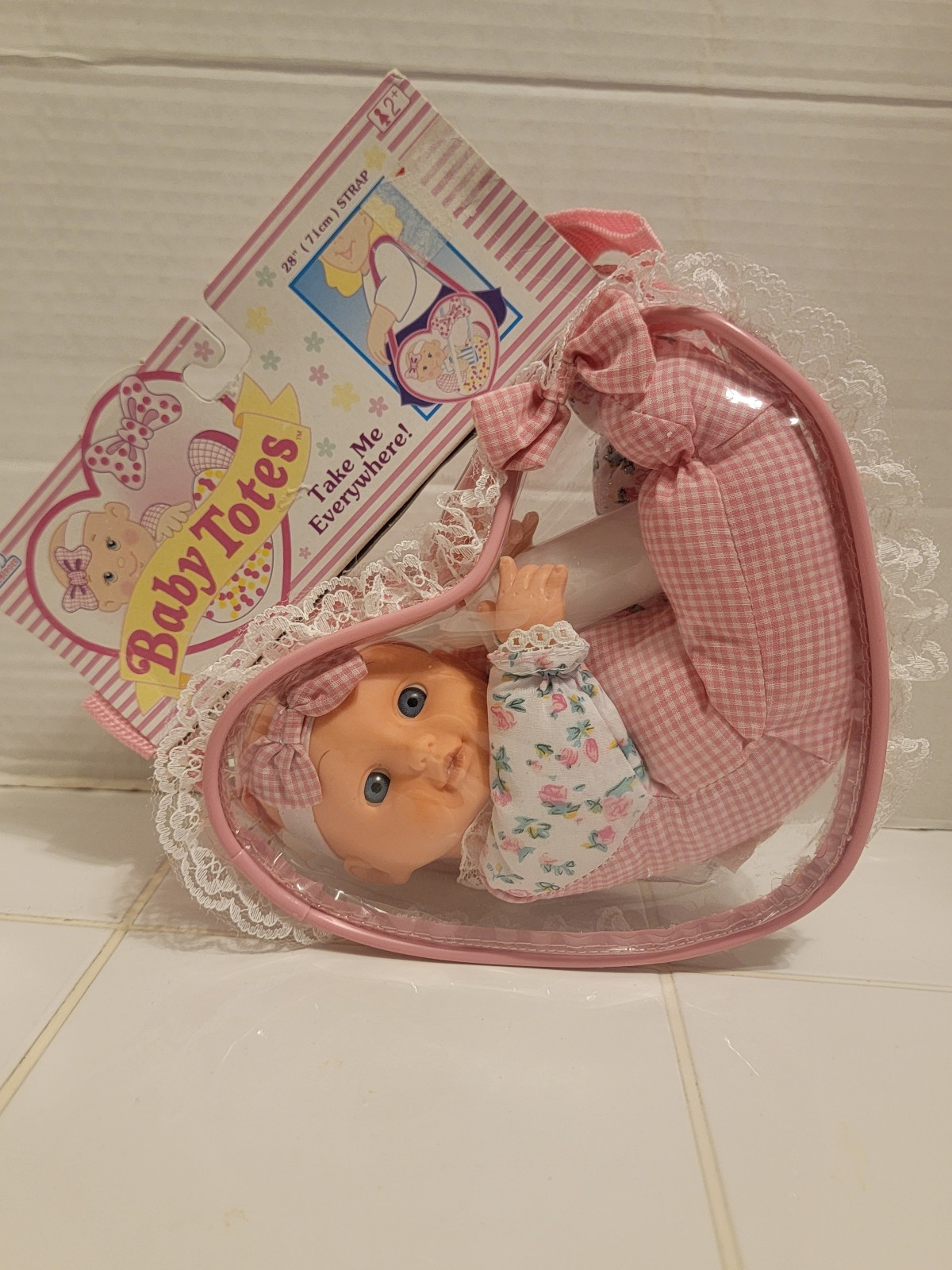 Vintage 1998 Goldberger Baby Doll Totes Pink Roses/ Floral Outfit