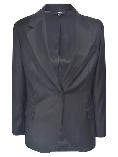 THEORY Fitted Blazer Size 12 Color: Dark charcoal melan Style K0801115 NWT