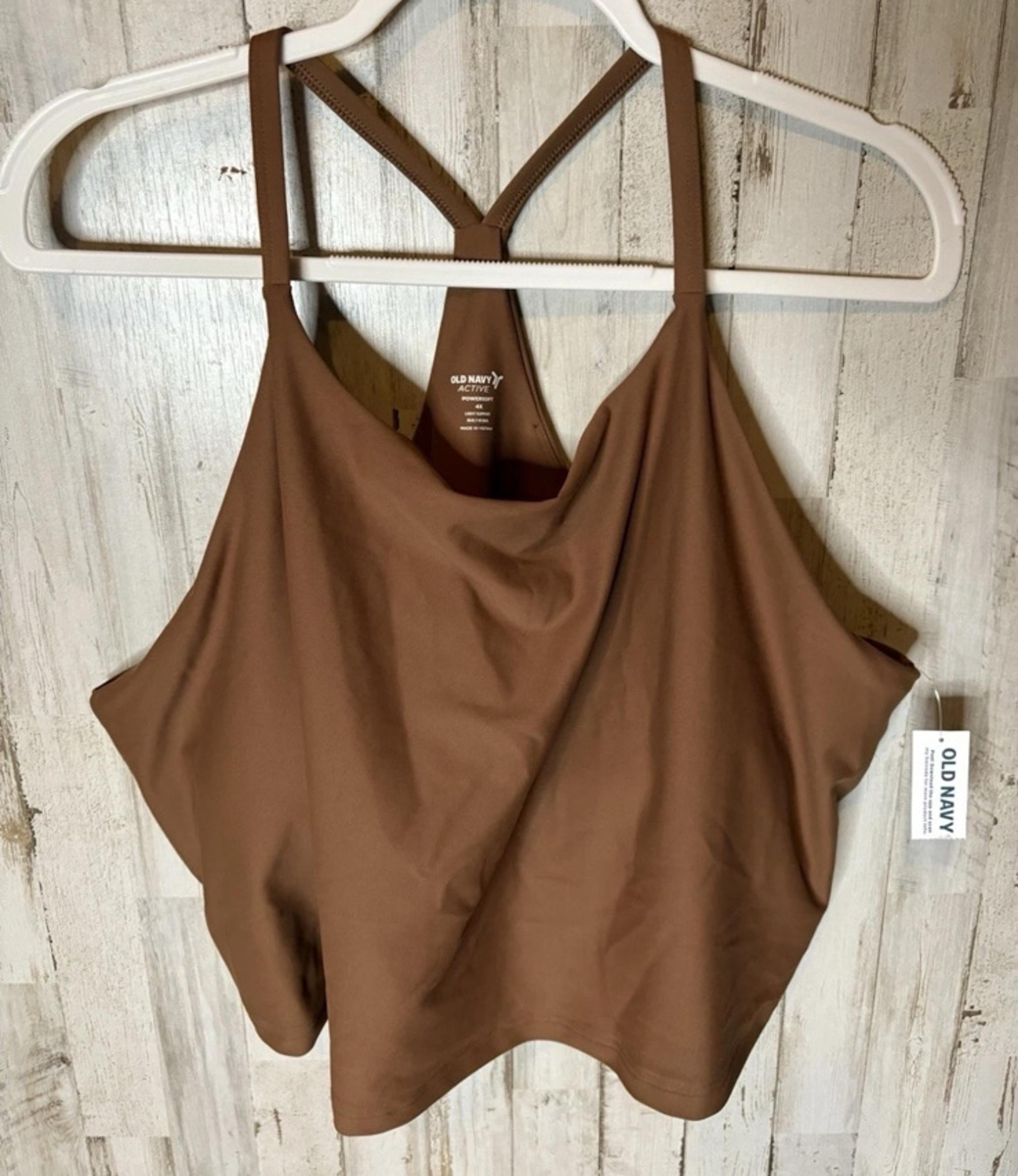 Women's Plus Size 4X Brown LightSupport PowerSoft Sports Bra NWT! - Old Navy