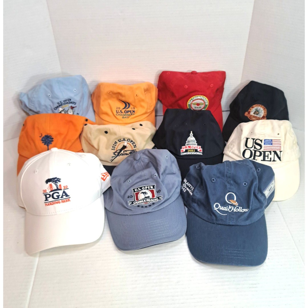 Lot 11 PGA Golf Hats Caps Golf USGA, Ahead, New Era, Imperial Headwear Small/Med