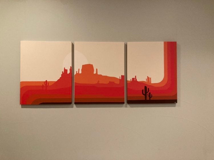 Retro desert canvas art