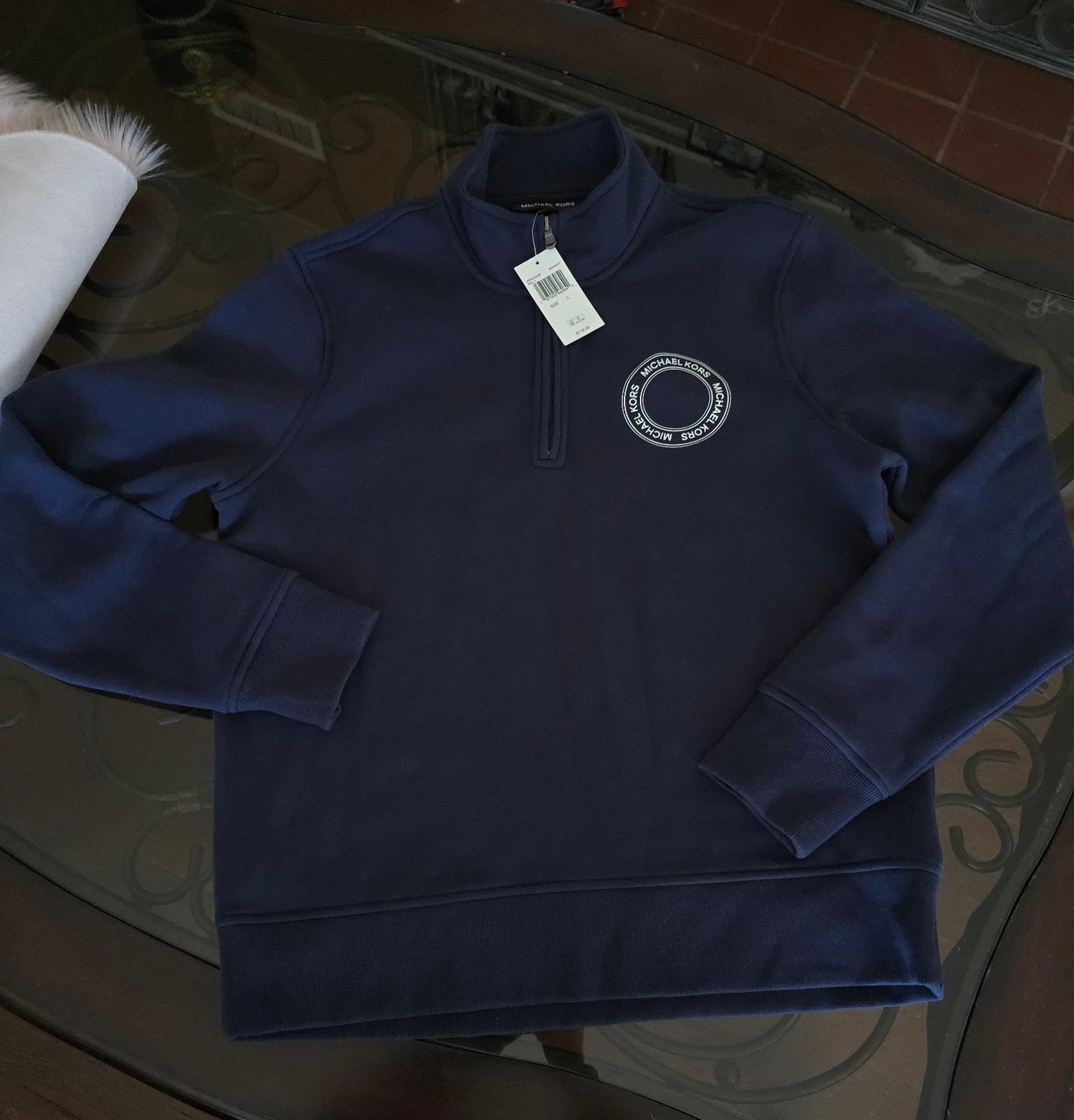 New Mens Michael Kors 1/4 Zip Pullover Sweatshirt
