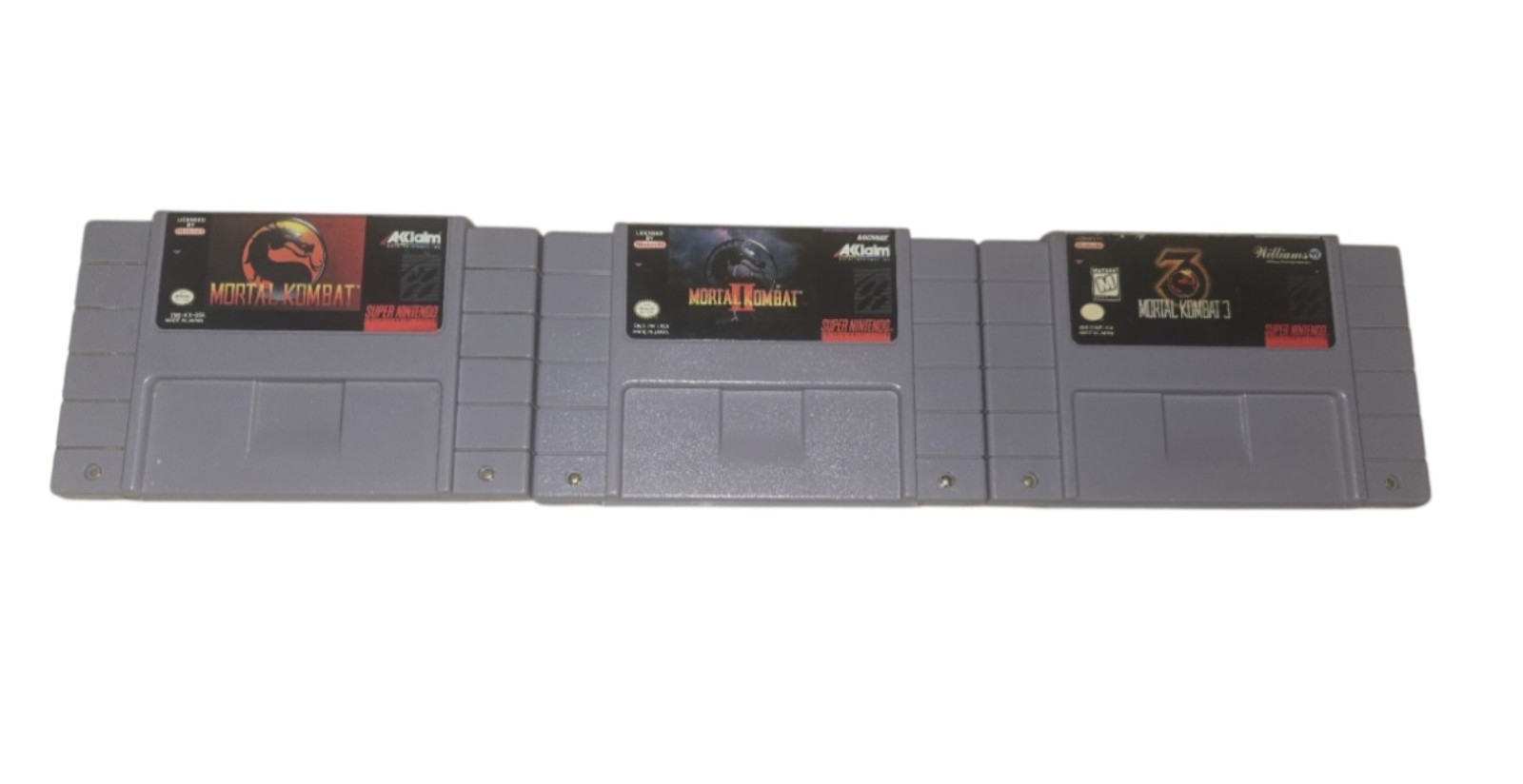 Mortal Kombat 1 2 & 3 Super Nintendo Tested and working