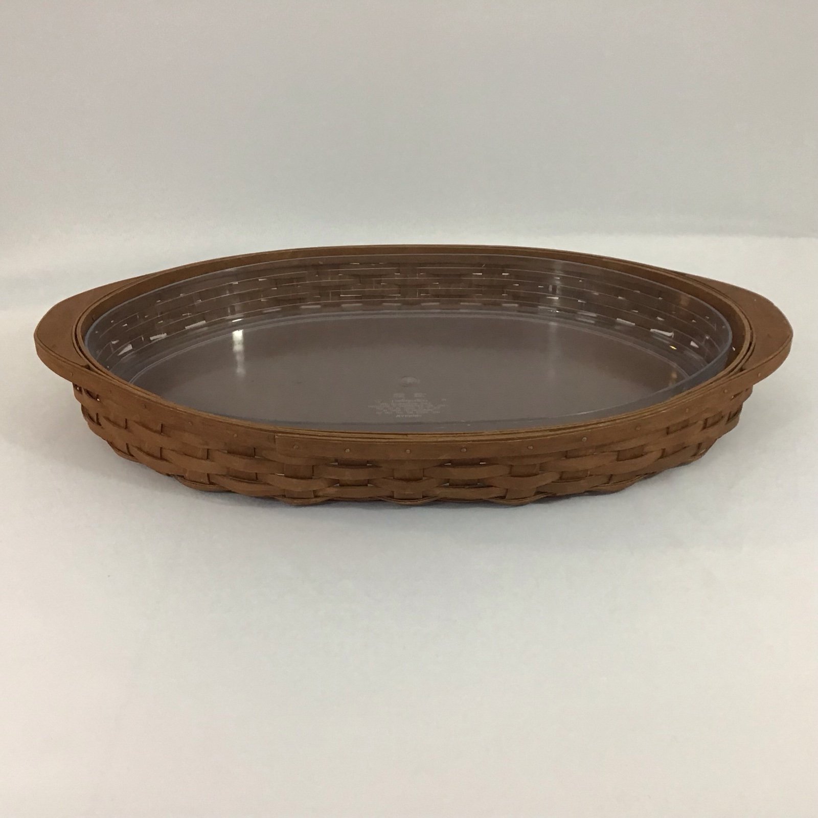 Longaberger 2006 Warm Brown Large Oval Serving Basket With hard protector