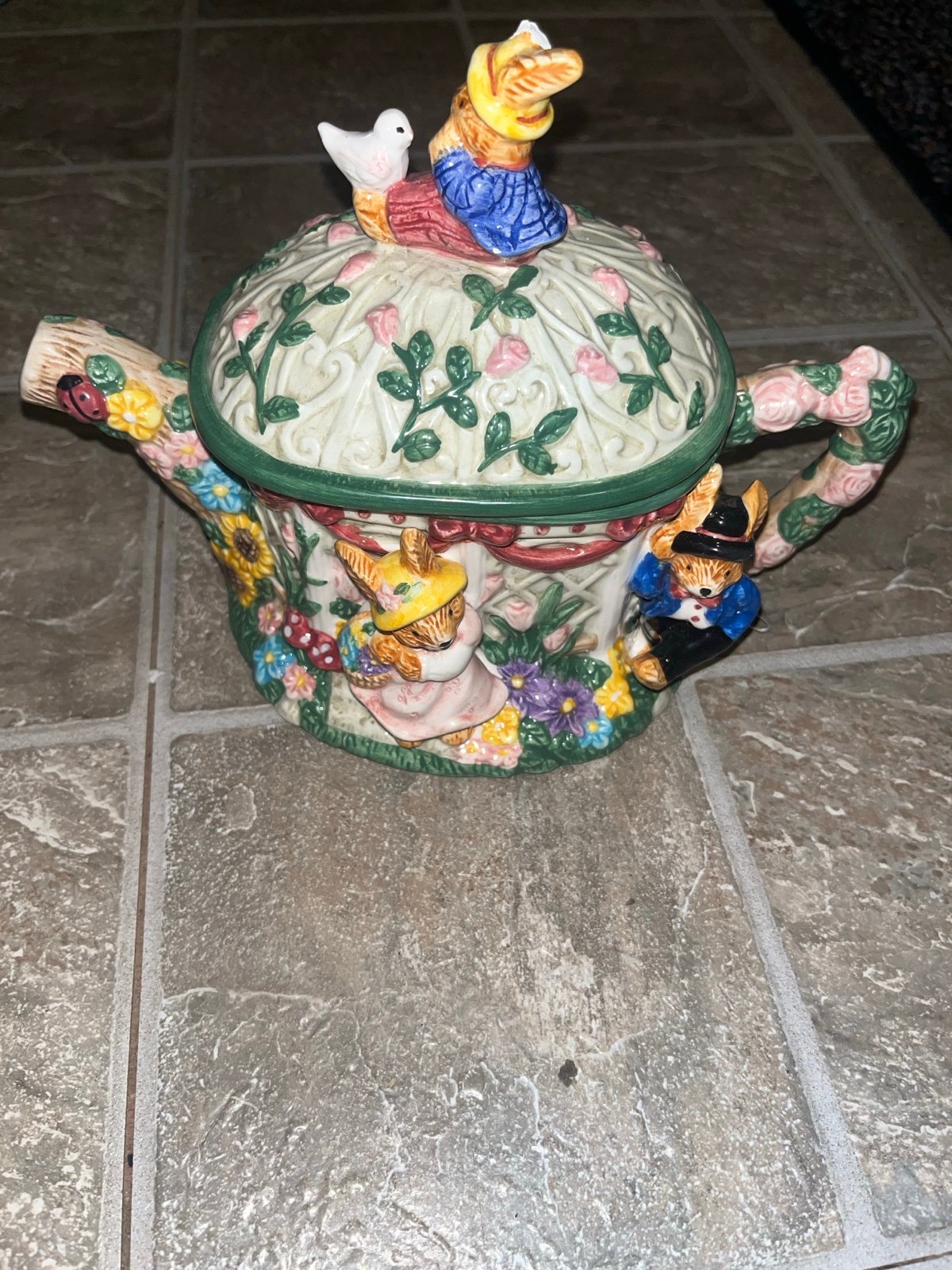 Vintage Bunny Teapot Set