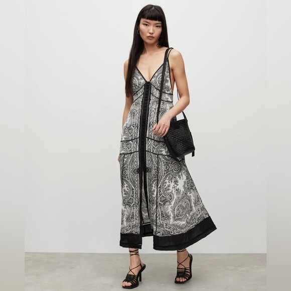 ALLSAINTS - Dahlia Rafaela Lace Panelled Maxi Dress