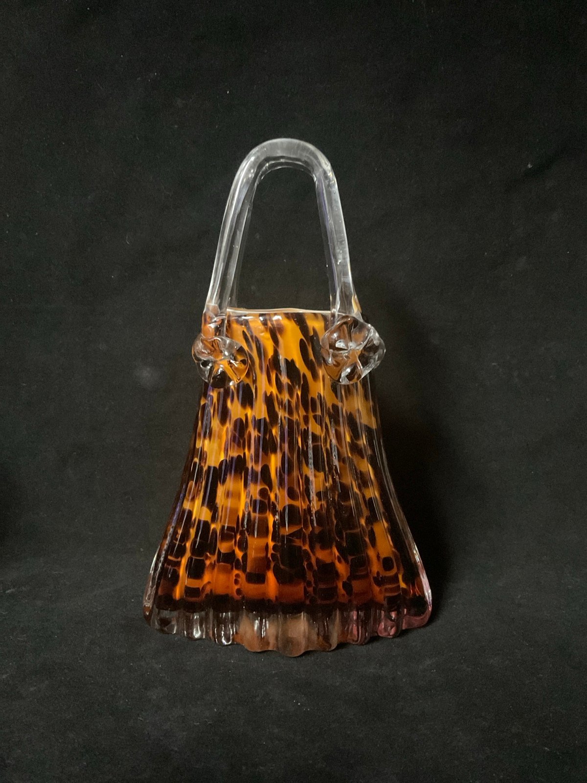 VTG Art Glass Millefiori Handbag Purse Planter Murano Style Rare Large Beautiful
