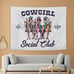 Vintage Western Tapestry - Western Cowgirl Social Club Tapestry Wall Hang Art