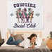 Vintage Western Tapestry - Western Cowgirl Social Club Tapestry Wall Hang Art
