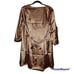 Huda Beauty Naughty Nice Faux silk brown nude reversible robe medium large Nwt