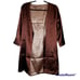 Huda Beauty Naughty Nice Faux silk brown nude reversible robe medium large Nwt
