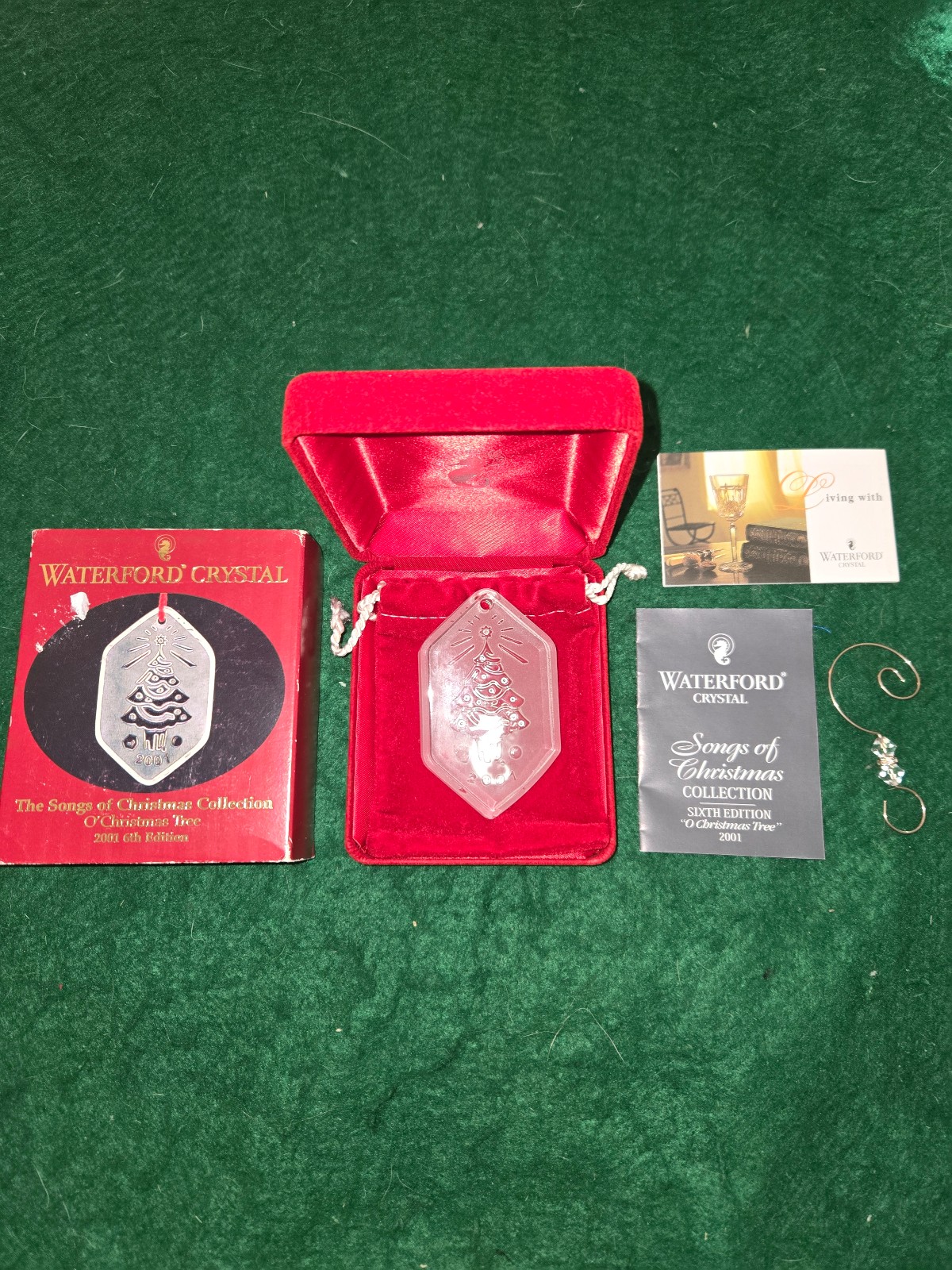 Waterford Crystal The Songs of Christmas 2001 6th Ed Ornament “O Christmas Tree”
