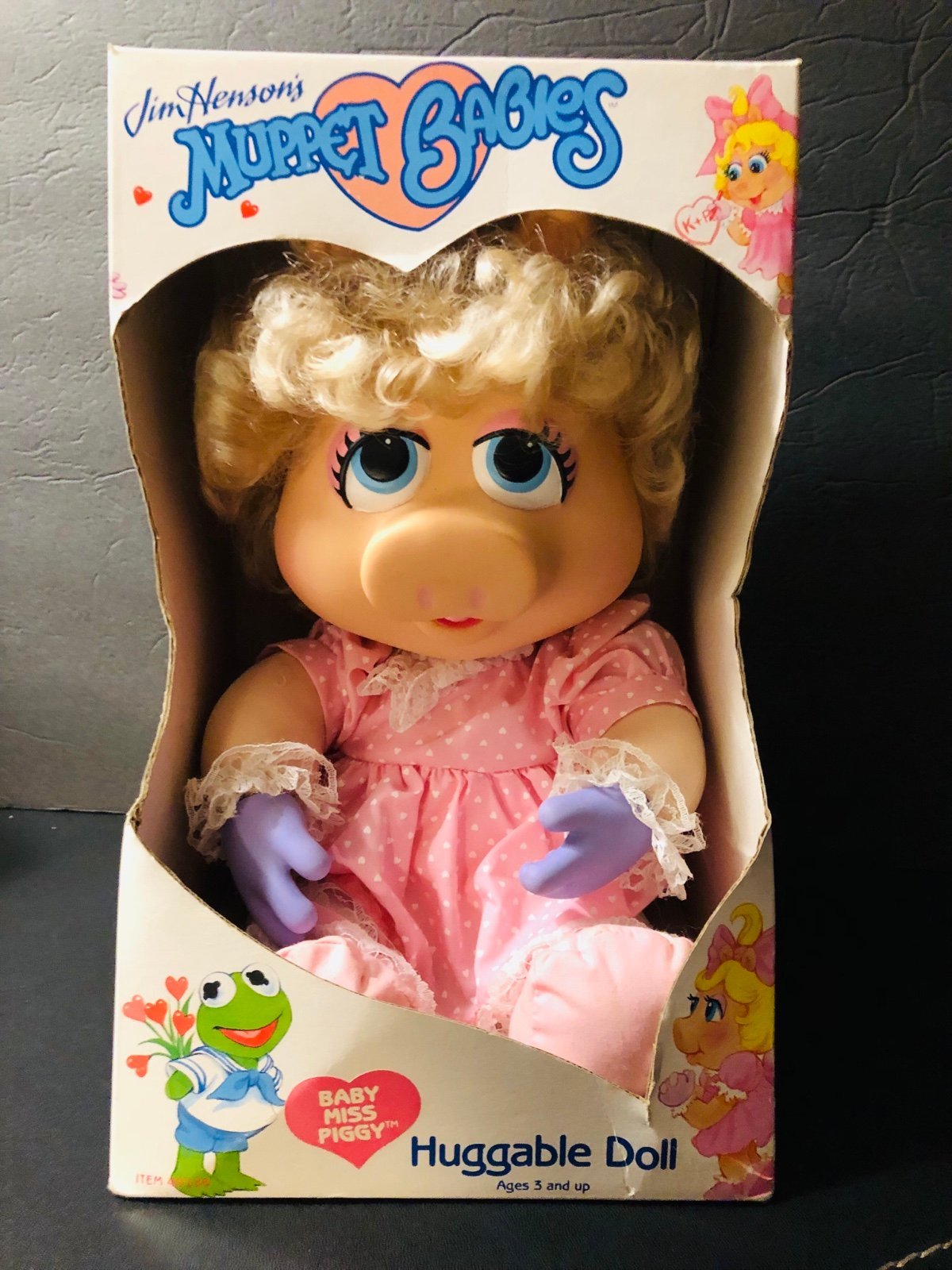 Miss Piggy vintage 1989 Muppet Babies vinyl head doll  Disney Kermit