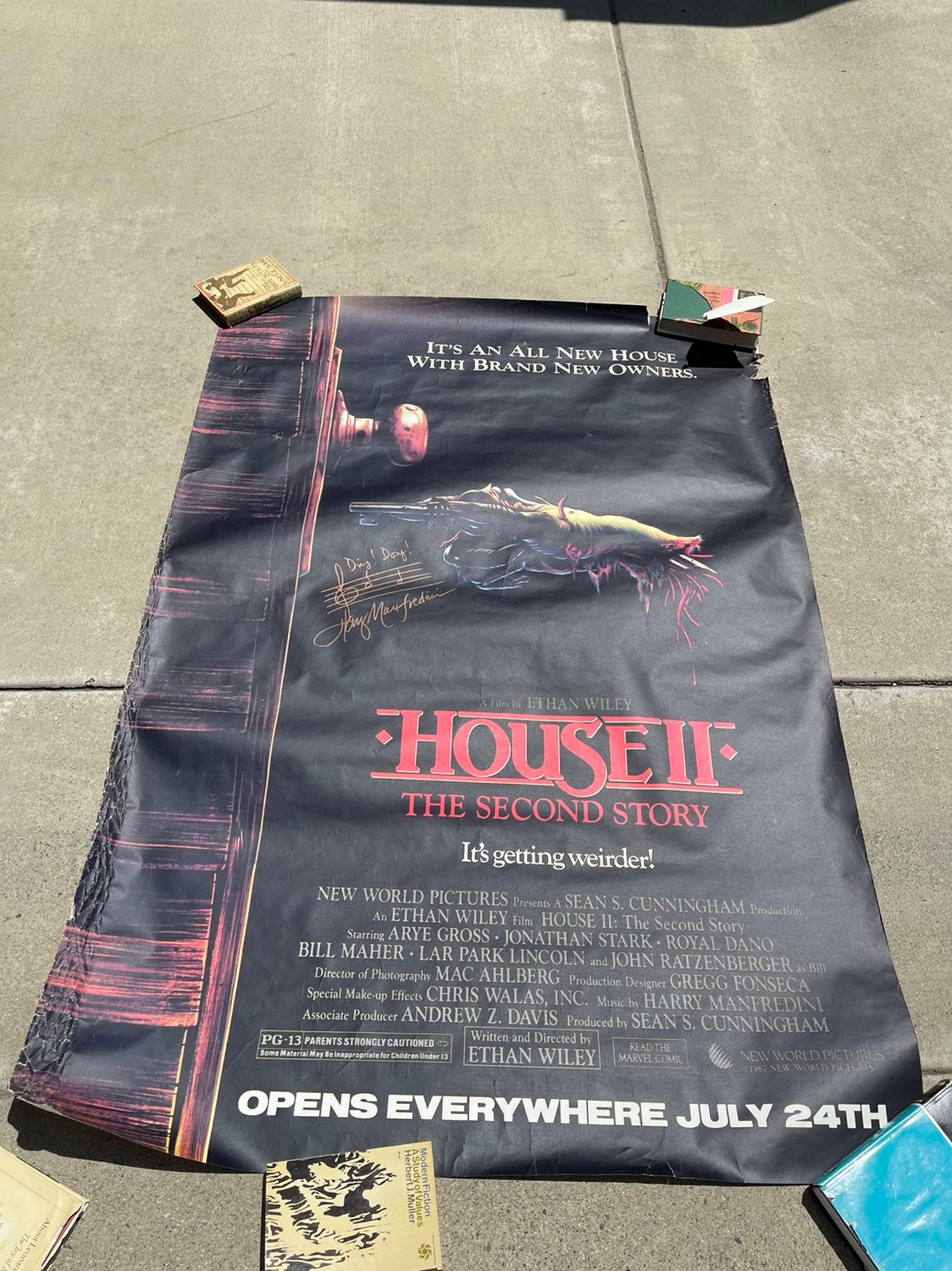 HOUSE 2 II POSTER SIGNED HARRY MANFREDINI
