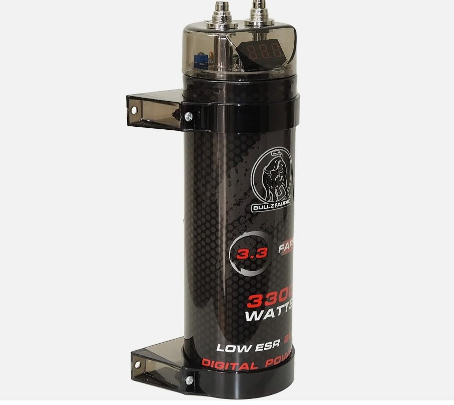 Bullz Audio 3.3 Farad Digital Capacitor for Car Marine Audio 3300 Watts Power