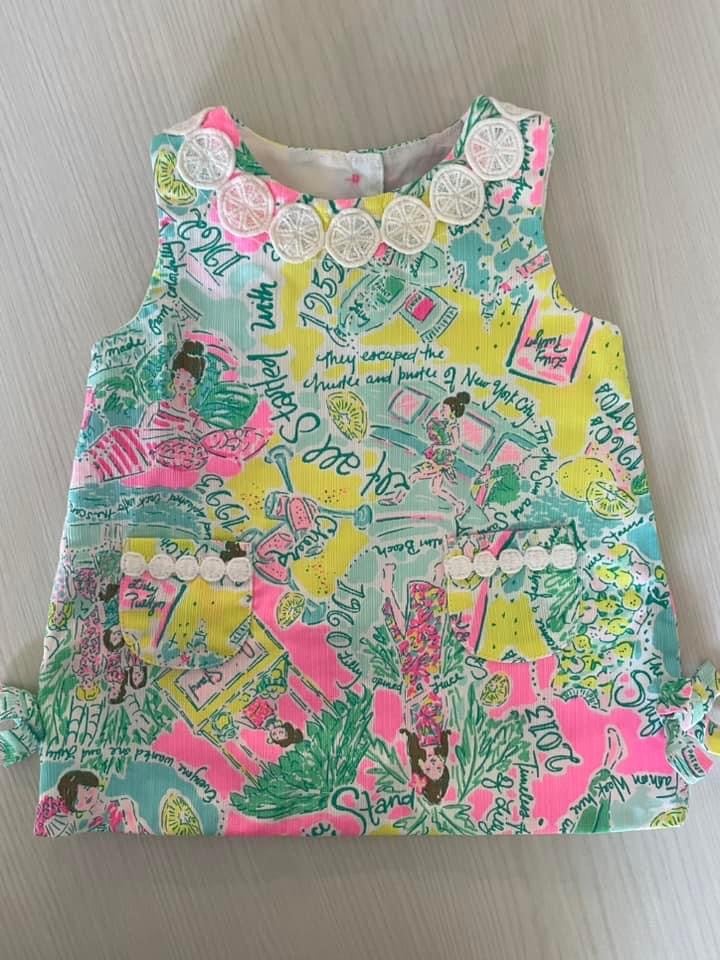 Lilly Pulitzer In the Beginning Baby Girls Shift Dress 3-6 months 6 months