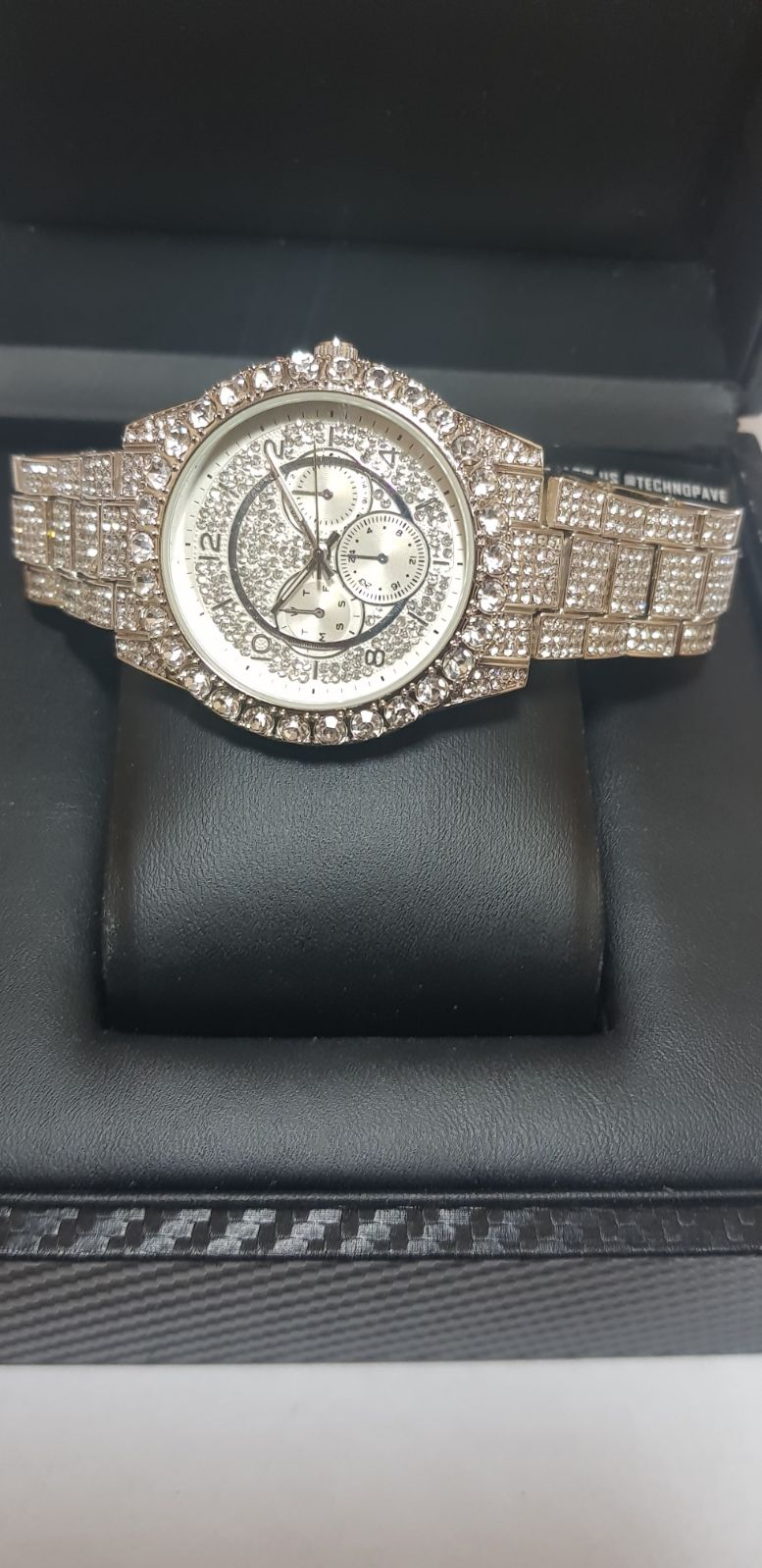 14K GOLD PLATED ICED OUT WATCH