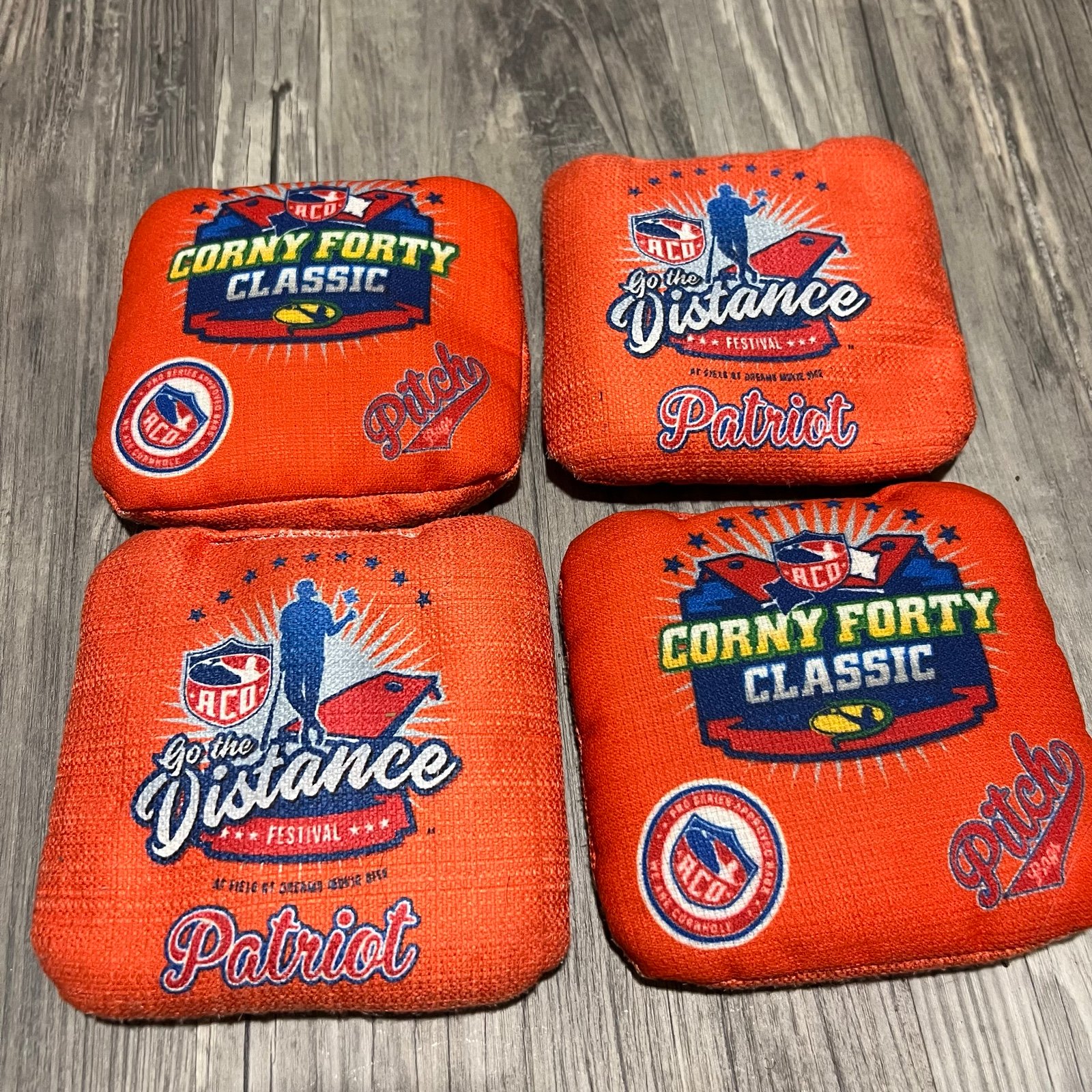 Pitch Orange Patriot Corny Forty Classic ACO Pro Cornhole Bags