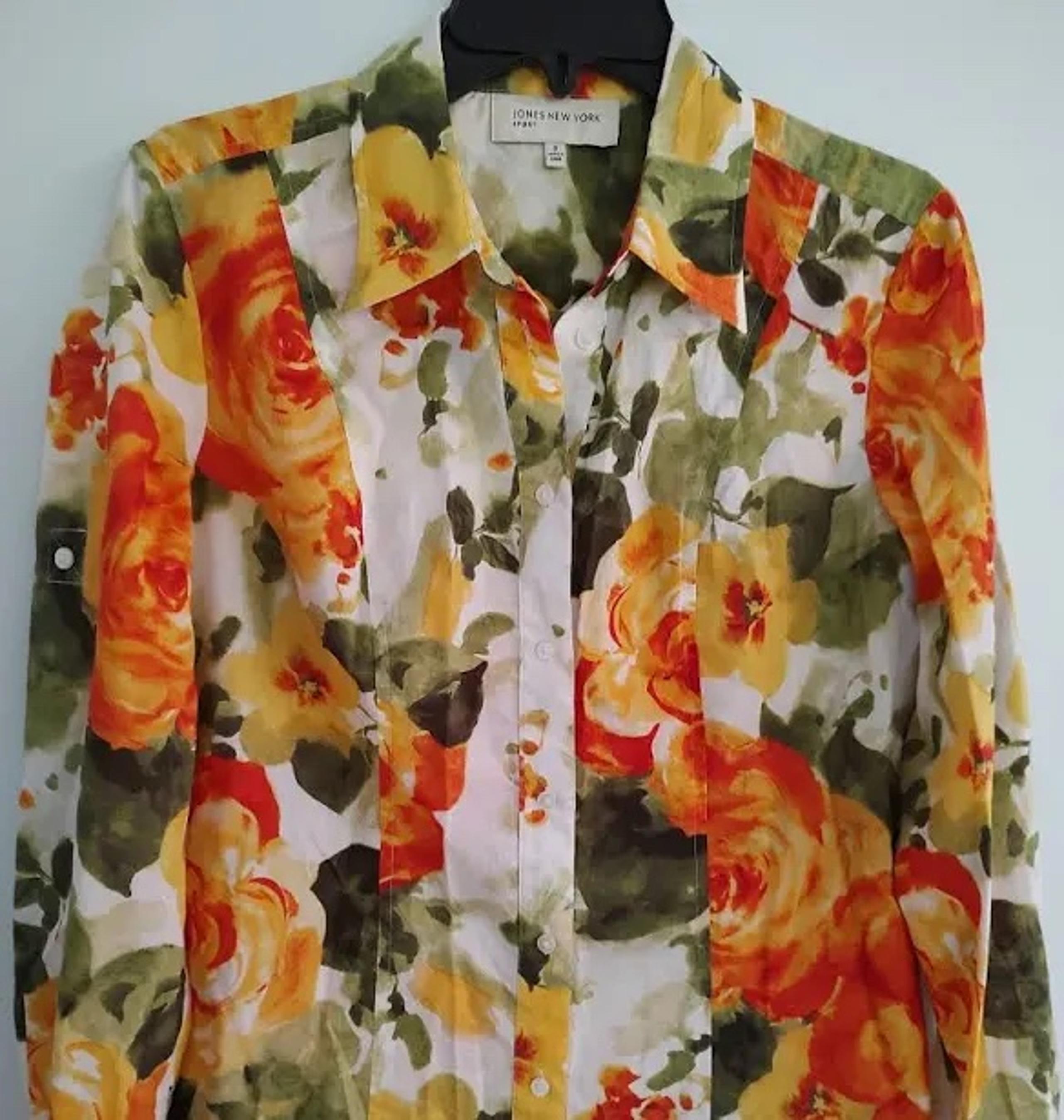 Jones New York Sport Floral Button Down Shirt