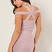 Women Dusty Mauve Open Shoulder Crop Top