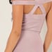 Women Dusty Mauve Open Shoulder Crop Top