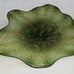 Beautiful Hand Blown Glass Art Wall Platter Bowl 2476 olive tan