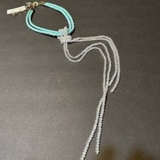 Amrita Singh Clear Crystal Blue Noho Evening Choker