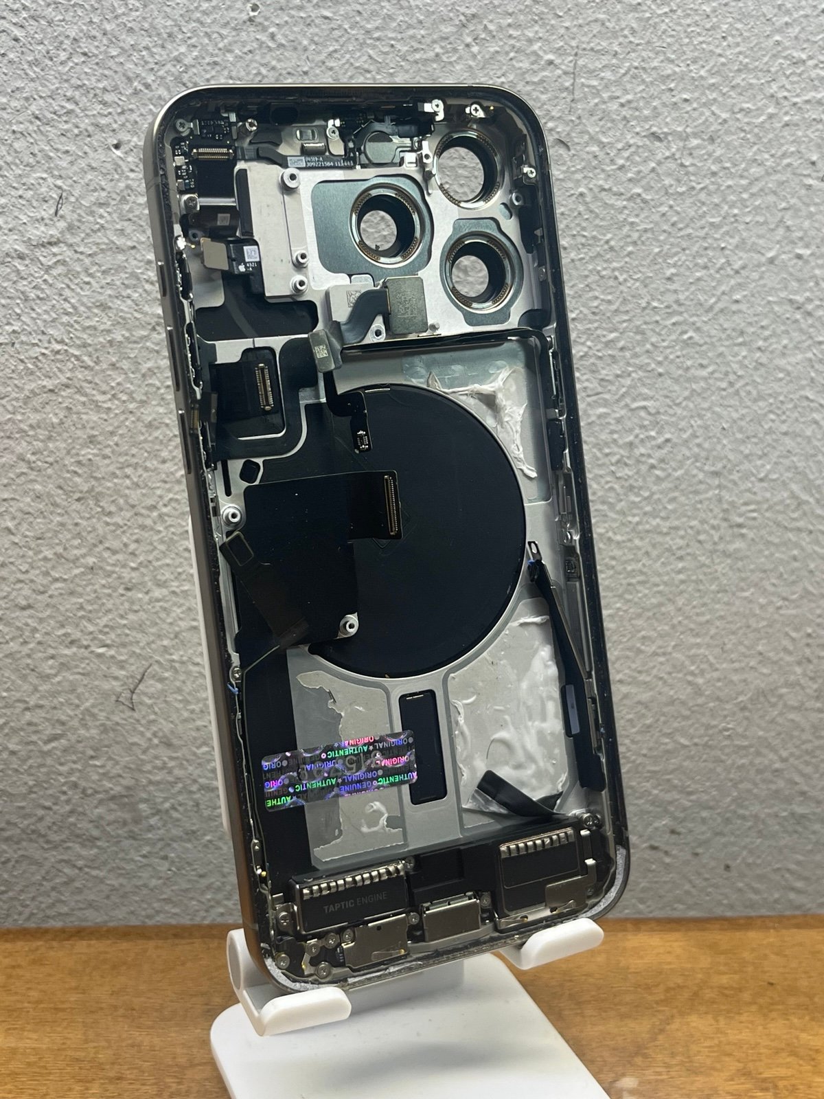 iPhone 15 Pro Max Natural Titanium Back Frame Housing OEM Cracked Back Grade B