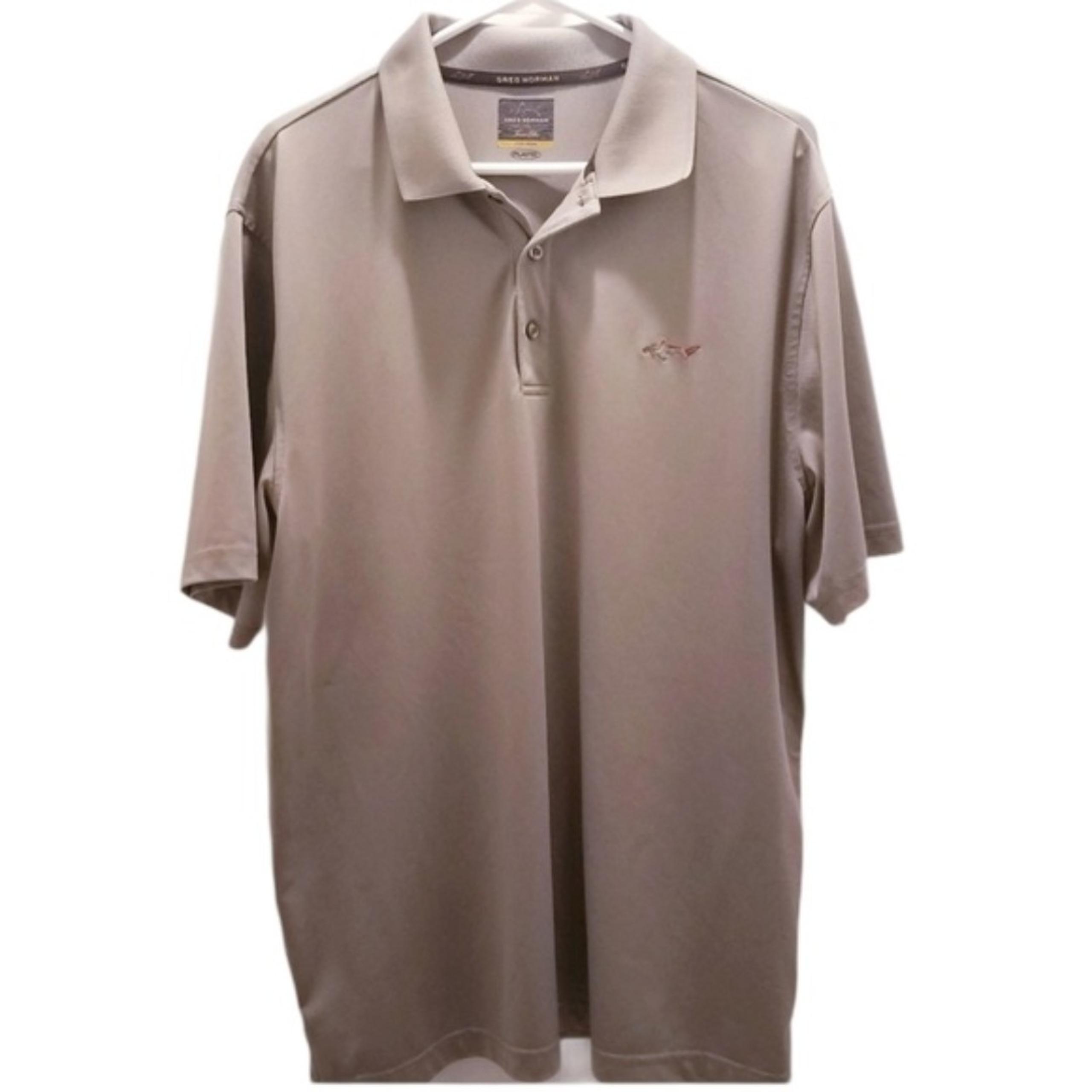 Greg Norman Men's Size Large Golf Shirt Polo Play Dry Gray