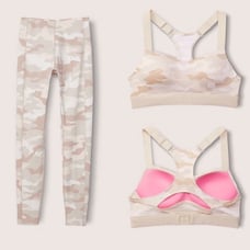 Pink Victoria’s Secret Sports Bra & leggings gym set outfit M new fitness