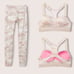 Pink Victoria’s Secret Sports Bra & leggings gym set outfit M new fitness
