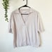 White + Warren Cashmere Elbow Sleeve Polo Sz L