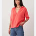 White + Warren Cashmere Elbow Sleeve Polo Sz L