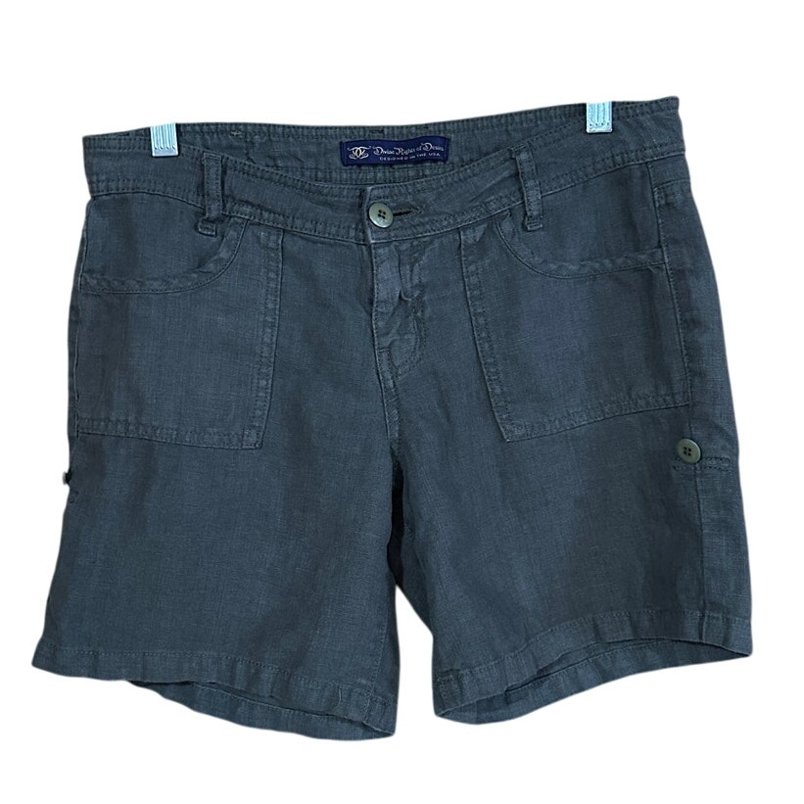 Divine Rights of Denim 100% Linen Roll-Tab Shorts Size 27