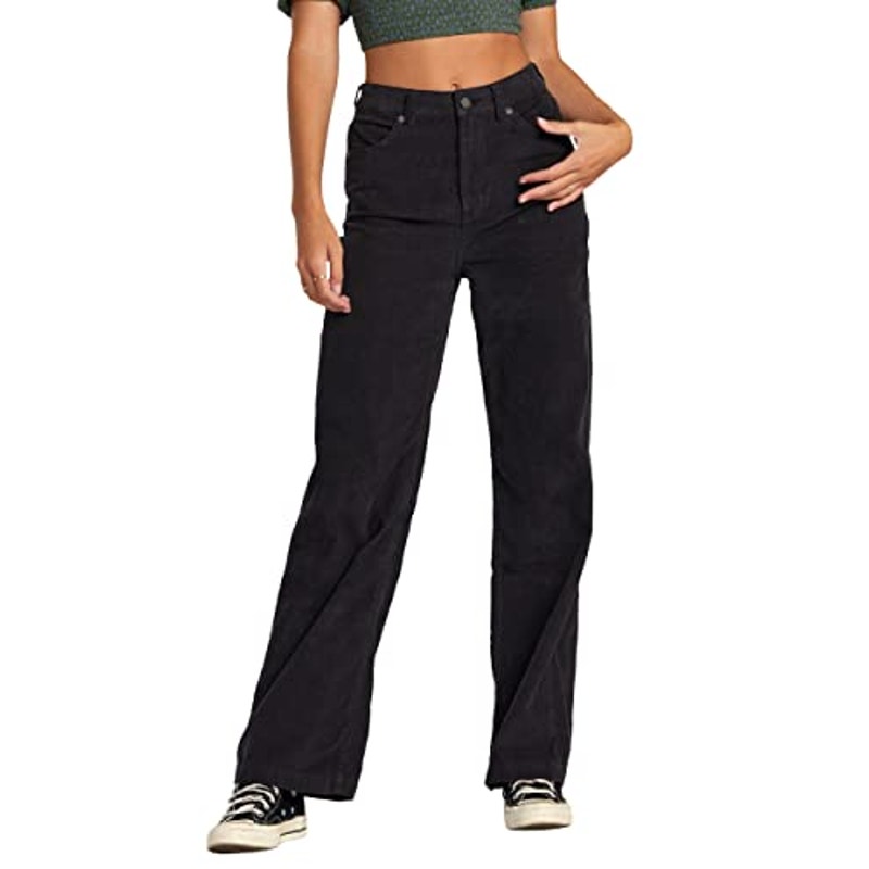 RVCA Non-Denim Comfortable Pants - Coco Corduroy Wide Leg | RVCA Black, 25 NWT