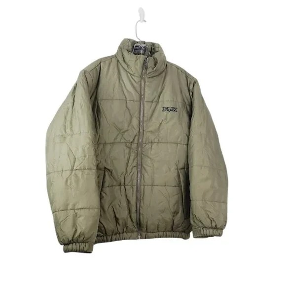 Fox Men's Olive Green Thermal Padded Mock Neck Puffer Jacket Size M