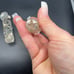 Earrings Lucite and rhinestone clip Ons vintage 042322@