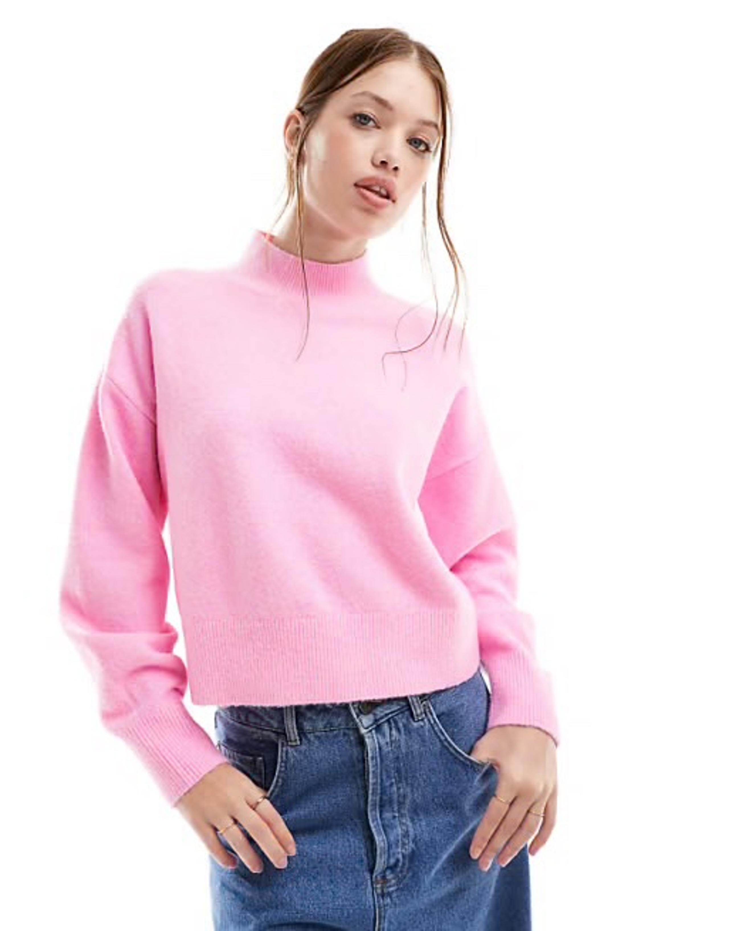 & Other Stories Pink Mock Neck Sweater