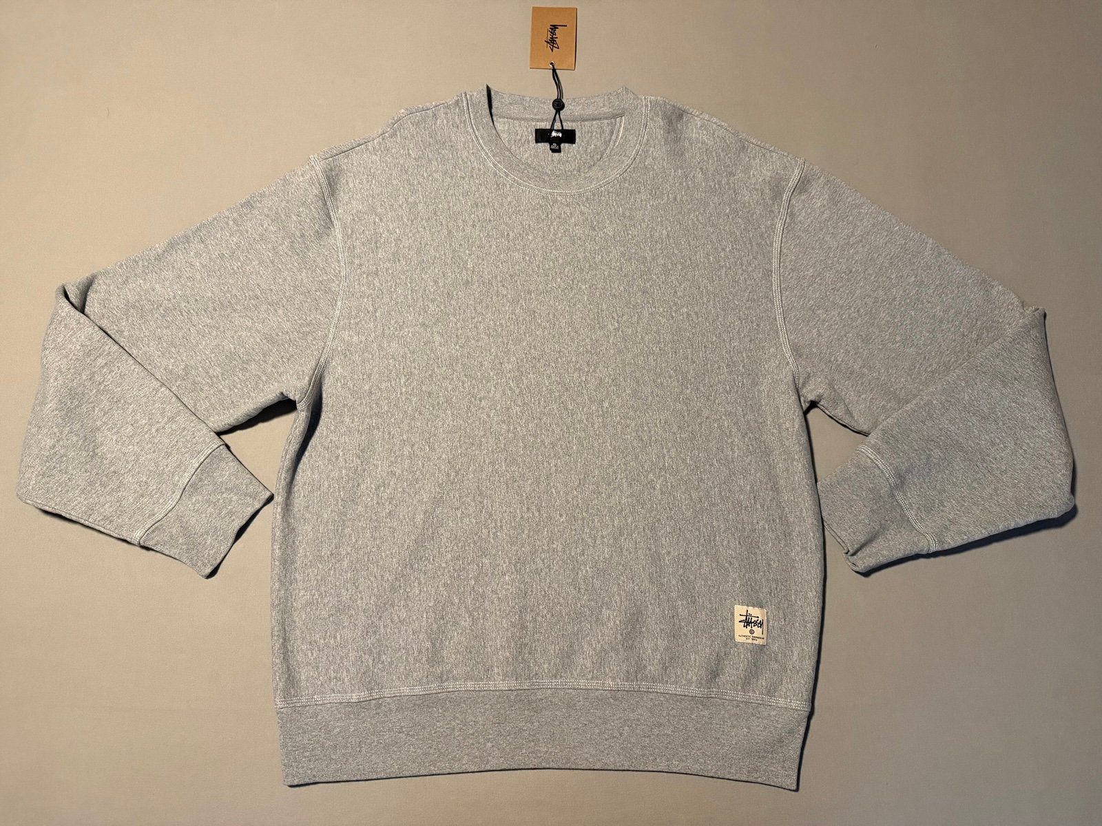 Stussy Contrast Stitch Label Crewneck Sweatshirt Brand New Rare DS