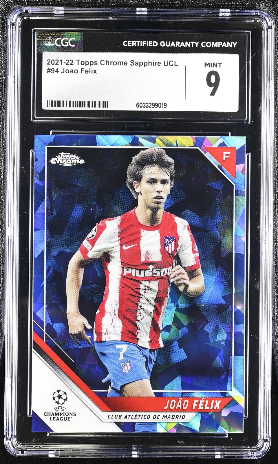 2021-22 Topps Chrome Sapphire UCL Joao Felix #94 CGC 9
